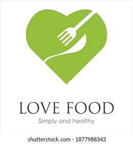 Love Food Logo vector illustration design Template