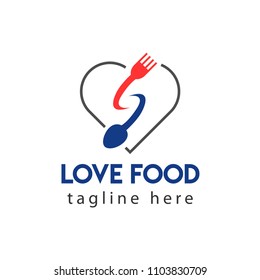Love Food Logo Vector Template Design Illustration