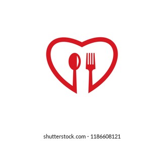 Love food logo vector template