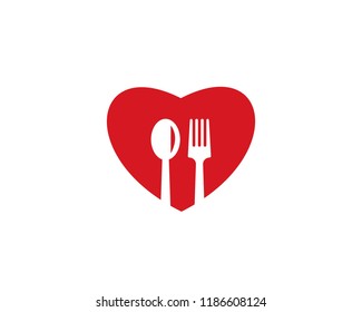 Love Food Logo Vector Template