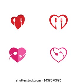 Love food logo vector template
