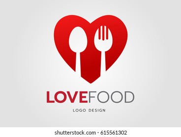 Love Food,Vector Logo Template.