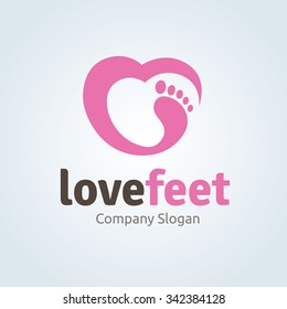 Love Foot, Feet Care Logo Template