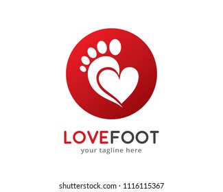 Love Foot Logo Design Template