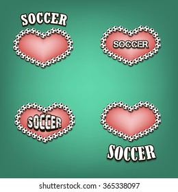 Love and football. heart of soccer. vector illustration