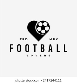 LOVE FOOTBALL SOCCER LOVERS FANS CLUB VINTAGE LOGO VECTOR ICON ILLUSTRATION