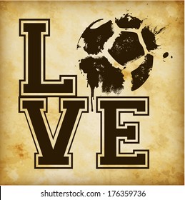 Love Football / Soccer Template - suitable for posters, flyers, brochures, banners, badges, labels, emblems, tags, wallpapers, web design, advertising, publicity or any branding.