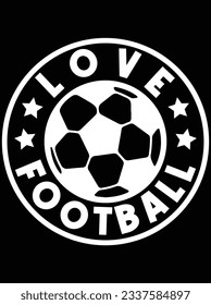 Love football vector art design, eps file. design file for t-shirt. SVG, EPS cuttable design file svg