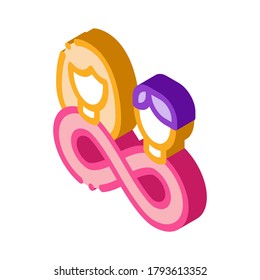 Love Forever Icon Vector. Isometric Love Forever sign. color isolated symbol illustration