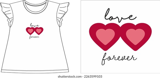 LOVE FOREVER t shirt graphic design vector illustration digital file