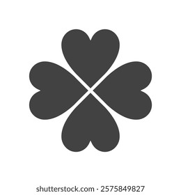 love four leaf clover icon symbol isolated on white background