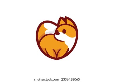 love fox vector template logo design