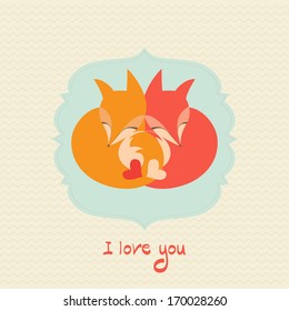 Love foxes card.