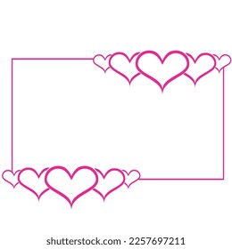 a love frame with an empty center space can be filled with the sentence you want