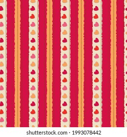 Patrón de marco de amor con color rojo y rosa para el día de San Valentín