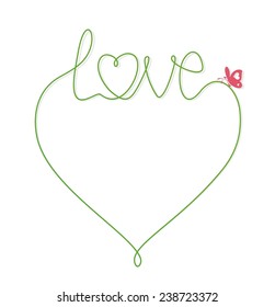 Love. Frame for text. Vector illustration.
