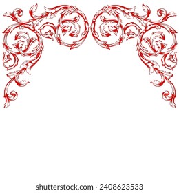 Love Frame Valentine's Day Ornament Line. Women's Mother's Day Ornament Border