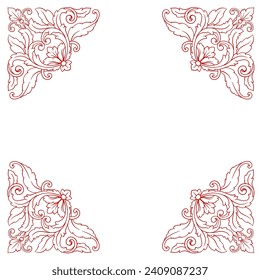 Love Frame Valentine's Day Ornament Line. Women's Mother's Day Ornament Border