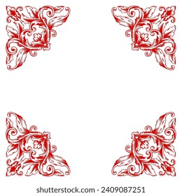 Love Frame Valentine's Day Ornament Line. Women's Mother's Day Ornament Border