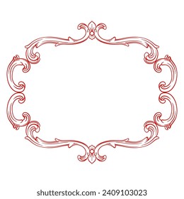 Love Frame Valentine's Day Ornament Line. Women's Mother's Day Ornament Border