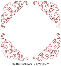 Love Frame Valentine's Day Ornament Line. Women's Mother's Day Ornament Border