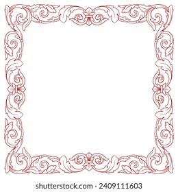 Love Frame Valentine's Day Ornament Line. Women's Mother's Day Ornament Border