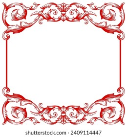 Love Frame Valentine's Day Ornament Line. Women's Mother's Day Ornament Border