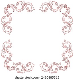 Love Frame Valentine's Day Ornament Line. Women's Mother's Day Ornament Border