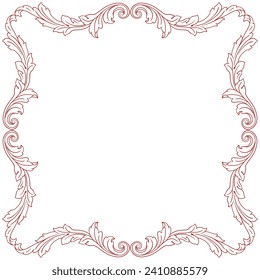 Love Frame Valentine's Day Ornament Line. Women's Mother's Day Ornament Border