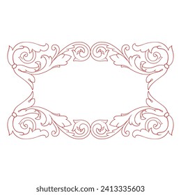 Love Frame Valentine's Day Ornament Line. Women's Mother's Day Ornament Border