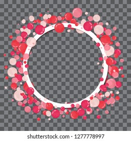 Love frame. White frame on abstract background with bubbles. Illustration of love and valentine day. Frame with bubbles float.