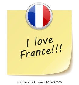 I love france note with button