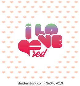 I love Fred greeting card with heart shaped initial of the beloved one