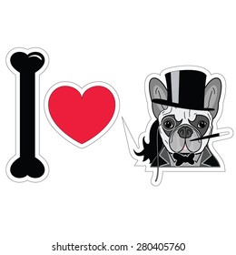I love French bulldog old fashion gentleman style with monocle and a hat
