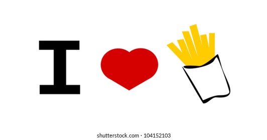 I love french fries graphic design