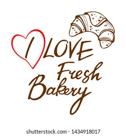 I love fresh bread. Logo. Vector illustration.