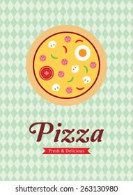 i love fresh and delicious pizza vector poster