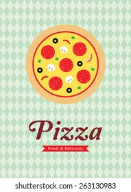 i love fresh and delicious pizza vector poster