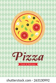 i love fresh and delicious pizza vector poster