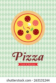 i love fresh and delicious pizza vector poster