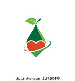 love fresh fruit logo icon vector graphic design