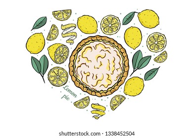 love fresh open lemon pie isolated on white
