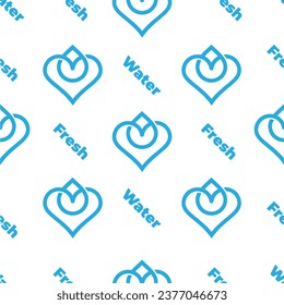 love fresh water seamless pattern vector 