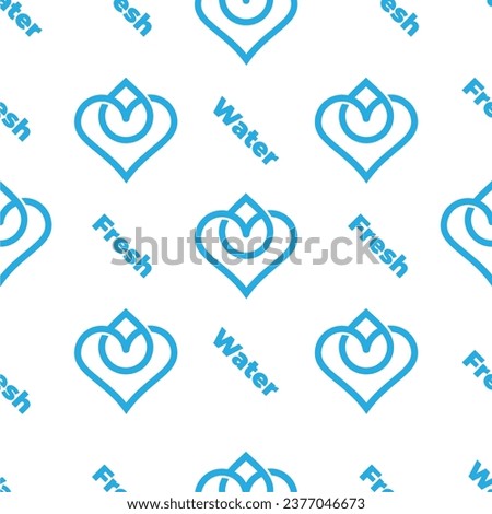 love fresh water seamless pattern vector 