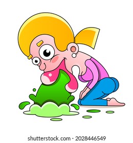 I love Friday-vector print of a T-shirt. Drunk man, drunk look, funny face. Humor.