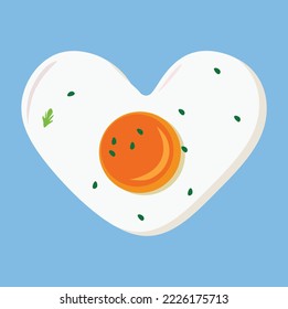 Love fried egg icon illustration