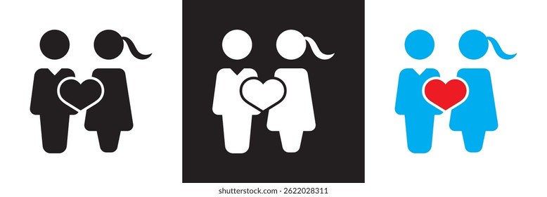 Love, friendship, care and charity  icon.  Vector for websites, mobile interfaces, presentations, banner, visual branding etc. Vector illustration. isolated on white and black background. EPS 10