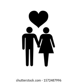 Love and friendship icon, logo isolated on white background
