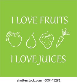 love fruit juice vector