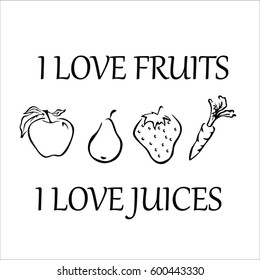 love fruit juice vector